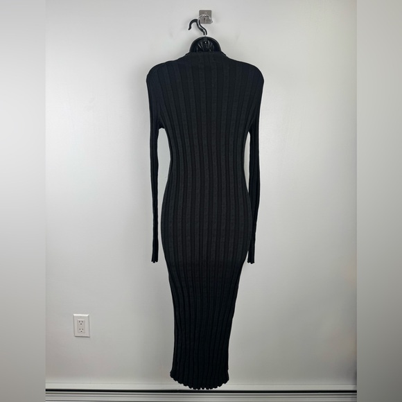 LouLou Studio Women Gaya Black Ribbed Mock Neck Dress Size XS - Picture 3 of 7